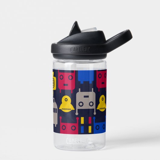 Doodle Alien Spaceship und Robot Muster Trinkflasche (Links)