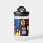 Doodle Alien Spaceship und Robot Muster Trinkflasche (Vorne)