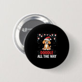 Doodle All The Way Funny Goldendoodle Santa Hat Ch Button (Vorne & Hinten)
