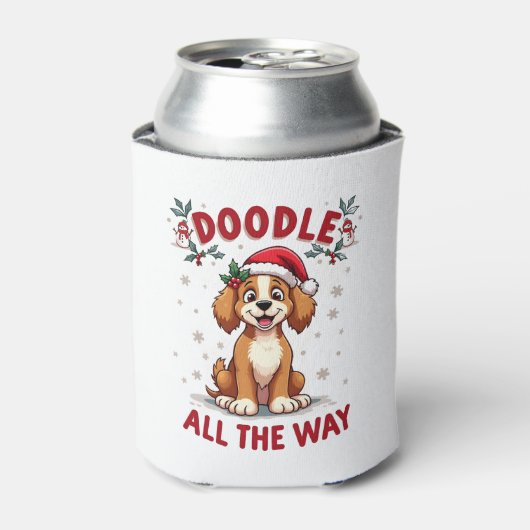 Doodle All The Way Funny Goldendoodle Santa Hat Ch Dosenkühler (Kanne Vorderseite)