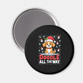 Doodle All The Way Funny Goldendoodle Santa Hat Ch Magnet (Vorderseite/Rückseite)