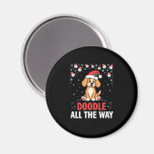 Doodle All The Way Funny Goldendoodle Santa Hat Ch Magnet (Vorderseite/Rückseite)