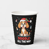Doodle All The Way Funny Goldendoodle Santa Hat Ch Pappbecher (Vorderseite)