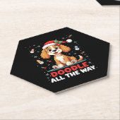 Doodle All The Way Funny Goldendoodle Santa Hat Ch Untersetzer (angewinkelt)