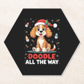 Doodle All The Way Funny Goldendoodle Santa Hat Ch Untersetzer (Vorderseite)