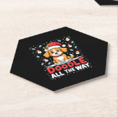 Doodle All The Way Funny Goldendoodle Santa Hat Ch Untersetzer (angewinkelt)