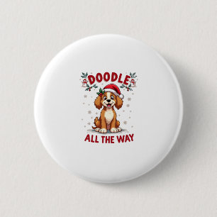 Doodle All The Way Lustige Goldendoodle Weihnachts Button