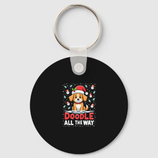 Doodle All The Way Lustige Goldendoodle Weihnachts Schlüsselanhänger