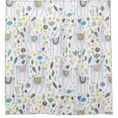 Doodle-Alpaca-Muster Duschvorhang (Vorderseite)