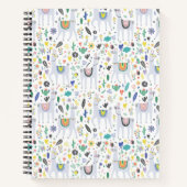 Doodle Alpaca Muster Notizblock (Vorderseite)