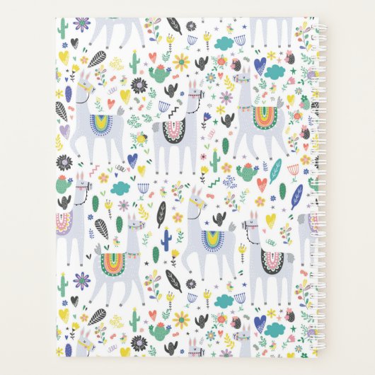 Doodle Alpaca Muster Planer (Rückseite)