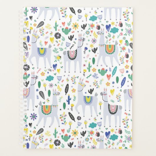 Doodle Alpaca Muster Planer (Vorderseite)