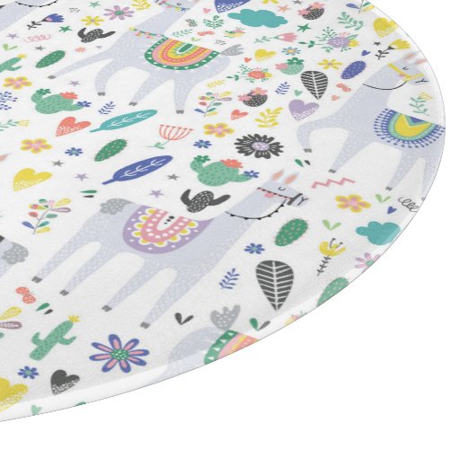 Doodle-Alpaca-Muster Schneidebrett (Ecke)