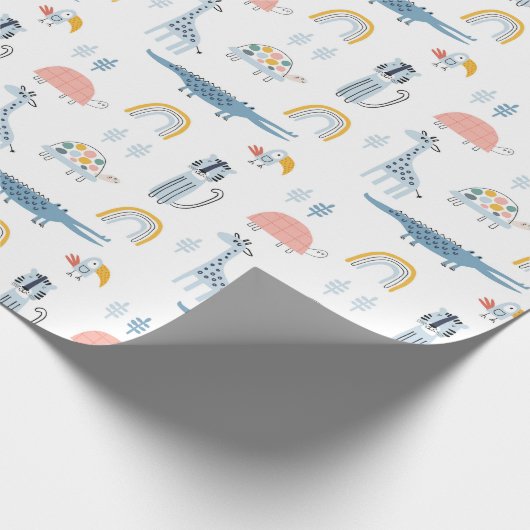 Doodle Animal Fun Muster Geschenkpapier (Ecke)