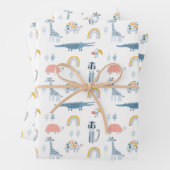 Doodle Animal Fun Muster Geschenkpapier Set (Beispiel)