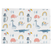 Doodle Animal Fun Muster Große Geschenktüte (Rückseite)