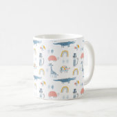 Doodle Animal Fun Muster Kaffeetasse (VorderseiteRechts)