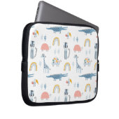 Doodle Animal Fun Muster Laptopschutzhülle (Vorne Rechts)