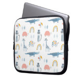 Doodle Animal Fun Muster Laptopschutzhülle (Vorderseite Links)
