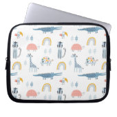 Doodle Animal Fun Muster Laptopschutzhülle (Vorderseite)