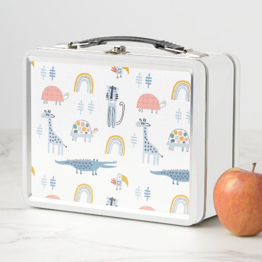 Doodle Animal Fun Muster Metall Brotdose (Beispiel)