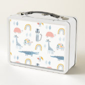 Doodle Animal Fun Muster Metall Brotdose (Rückseite)