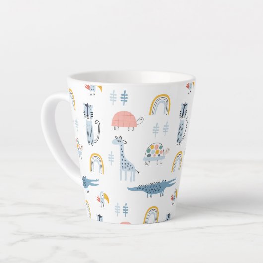 Doodle Animal Fun Muster Milchtasse (Linke Ecke)