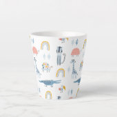 Doodle Animal Fun Muster Milchtasse (Vorderseite)