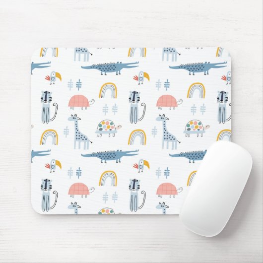 Doodle Animal Fun Muster Mousepad (Mit Mouse)