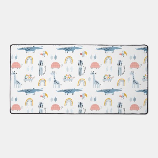 Doodle Animal Fun Muster Schreibtischunterlage (Vorderseite)