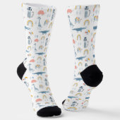 Doodle Animal Fun Muster Socken (Gewinkelt)