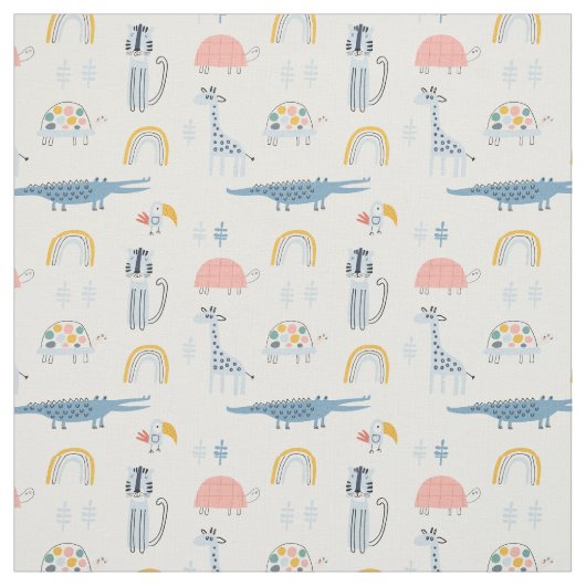 Doodle Animal Fun Muster Stoff (Muster)