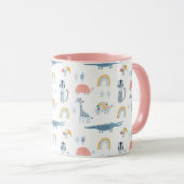 Doodle Animal Fun Muster Tasse (VorderseiteRechts)