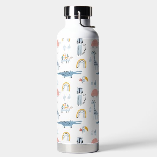 Doodle Animal Fun Muster Trinkflasche (links)
