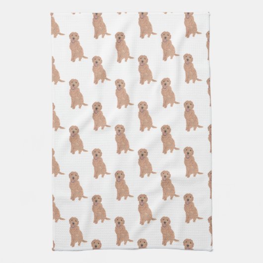 Doodle (Apricot Red Golden) Geschirrtuch (Vertikal)