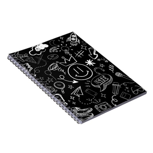 Doodle Art Black & White Notizblock (Rechte Seite)