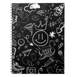 Doodle Art Black & White Notizblock