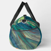 Doodle Art Blues und Grüntöne Duffle Bag (Rechts)