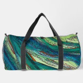 Doodle Art Blues und Grüntöne Duffle Bag (Rückseite)