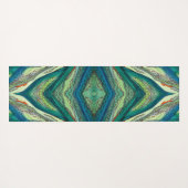 Doodle Art Blues und Grüntöne Yogamatte (Rückseite (Horizontal))