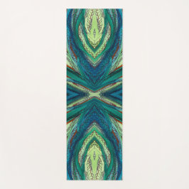 Doodle Art Blues und Grüntöne Yogamatte