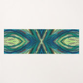 Doodle Art Blues und Grüntöne Yogamatte (Vorderseite (Horizontal))