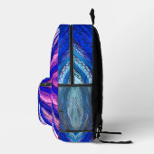 Doodle Art Blues und lila Bedruckter Rucksack (Rechts)