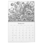 Doodle Art Coloring Blume - Kalender (Jan 2027)