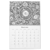 Doodle Art Coloring Blume - Kalender (Mär 2026)