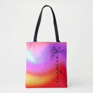 doodle art daisme mit dem Wort "inspirier" Tasche