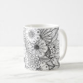 Doodle Art Design #1 zur Kaffee-Tasse Kaffeetasse (VorderseiteRechts)
