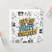 Doodle Art Explosion Geburtstagsdesign Karte (Vorderseite/Rückseite Beispiel)