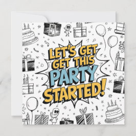 Doodle Art Explosion Geburtstagsdesign Karte