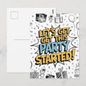 Doodle Art Explosion Geburtstagsdesign Postkarte (Vorne/Hinten)